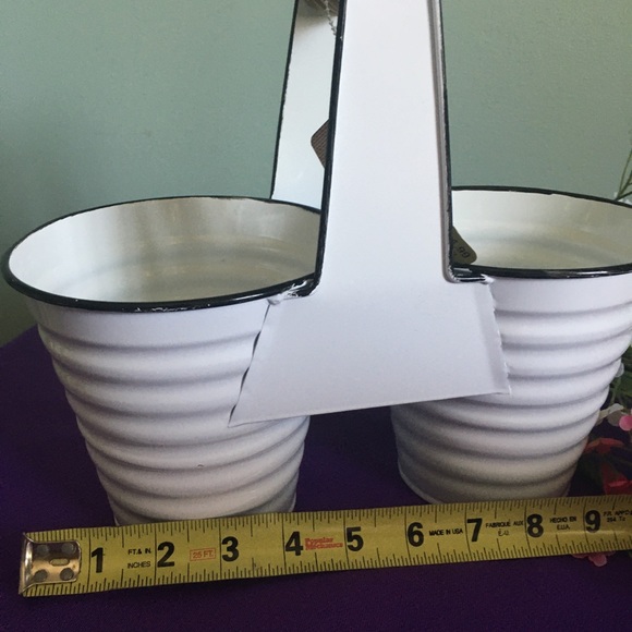 Dual Pot Enamel Wood Turned Handle - Picture 4 of 8